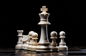 Chess king standing victorious, embodying the pinnacle of tactical mastery in the classic game of strategy.