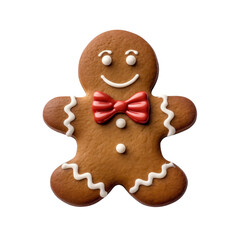 Gingerbread man cookie. PNG.