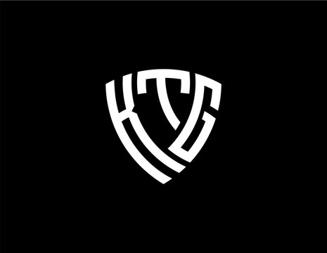 KTG creative letter shield logo design vector icon illustration