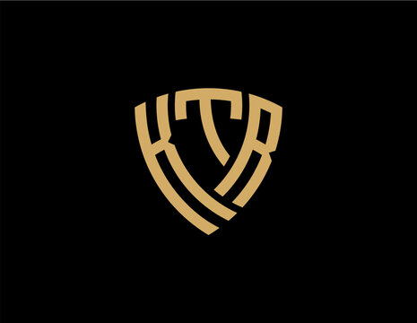 KTR creative letter shield logo design vector icon illustration