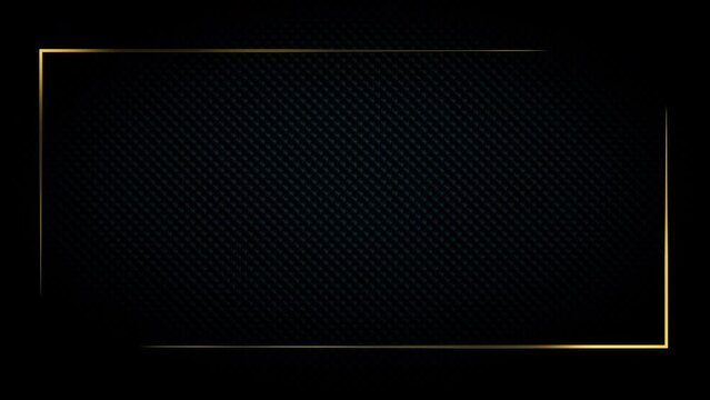 Luxury gold title border background. Black abstract text banner. Blank vip backdrop with golden frame. Copy space for casino royal or grand hotel logo
