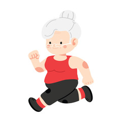 old woman attractive running vector
