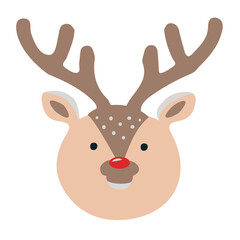 Christmas reindeer with red nose