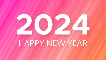 2024 Happy New Year on colorful background