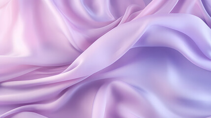 Naklejka premium Beautiful silk flowing swirl of pastel gentle calming lilac and light purple cloth background. Generative AI.