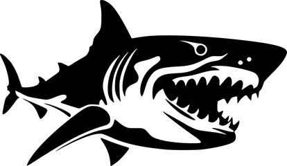 Shark | Black and White Vector illustration
