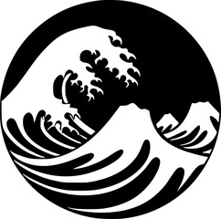 Wave - Minimalist and Flat Logo - Vector illustration - obrazy, fototapety, plakaty