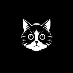 Fototapeta premium Cat - Black and White Isolated Icon - Vector illustration