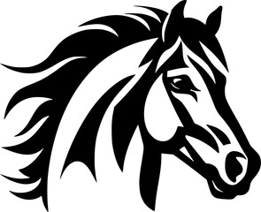 Horse - Black and White Isolated Icon - Vector illustration