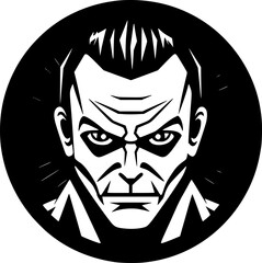 Horror - Black and White Isolated Icon - Vector illustration