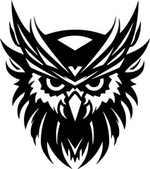 Owl | Black and White Vector illustration