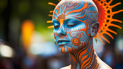 Artists fully painted at Austria's World Bodypainting Festival.