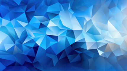 Low Poly Triangle Mosaic in Regal Royal Blue