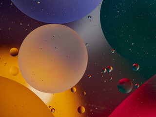 abstract background oil drops on water macro orange 