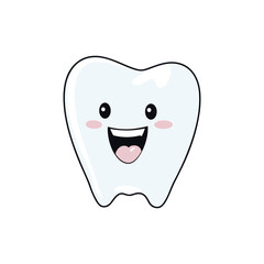 Cute tooth cartoon character vector clipart