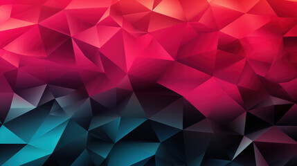 Fototapeta premium Low Poly Triangle Mosaic Background in Fiery Hot Pink