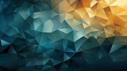Foto op Canvas Low Poly Triangle Mosaic Background in Mesmerizing Teal © Lars