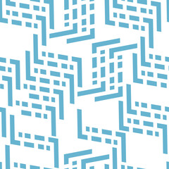 Full seamless pattern of diagonal lines and points. Blue white modern stripes background. Textile fabric print. Vector illustration. Geometric design.