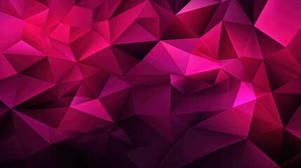 Low Poly Energetic Magenta Triangle Mosaic Background