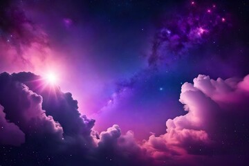 purple sky and clouds in the night