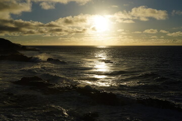 Obraz premium Sunset from the northen beaches of Fuerteventura 