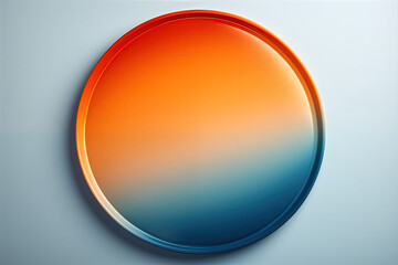 Color gradient plate on plain background. 