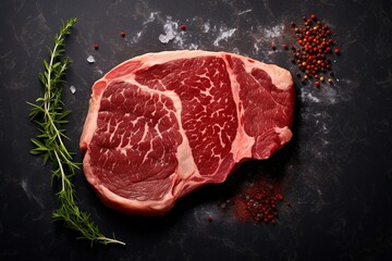 Succulent Medium-Rare Beef Steak from Above