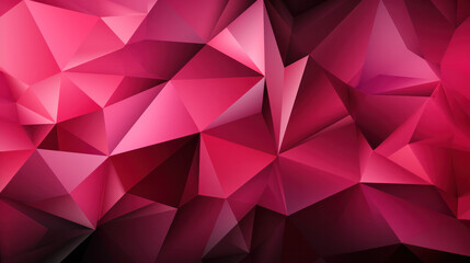Fototapeta premium Low Poly Energetic Magenta Triangle Mosaic