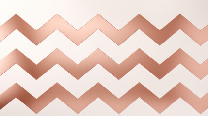 Rose Gold Zigzag Pattern on White Background