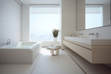 Minimal design interior of modern contemporary bathroom