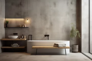 Fotobehang Minimal design interior of modern contemporary bathroom © Nuchylee