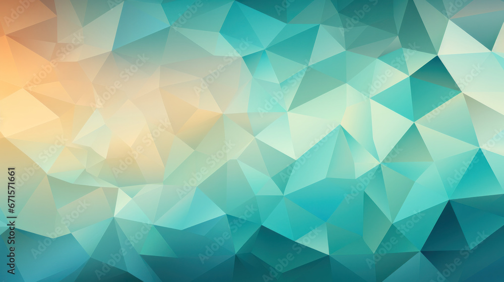 Wall mural low poly aqua triangle mosaic