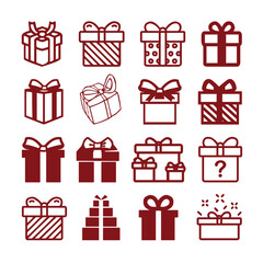 Christmas Gift Boxes Icons
