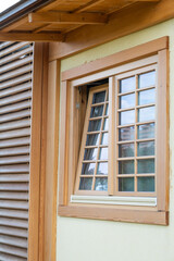 Fototapeta premium closeup of traditional wooden Japanese house