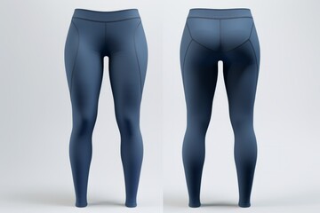 Blue leggings pants isolated on white background - obrazy, fototapety, plakaty