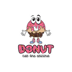 Cute and delicious donut, cartoon donut