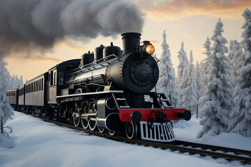 Naklejka premium Generative AI picture of wonderful winter view beautiful nature sight