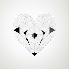 heart shaped diamond. Polygonal heart design