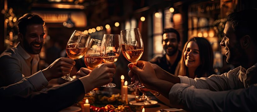 Toast kieliszkami białego wina lub szampana. 