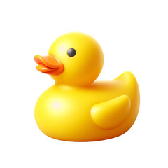 yellow rubber duck isolated - obrazy, fototapety, plakaty