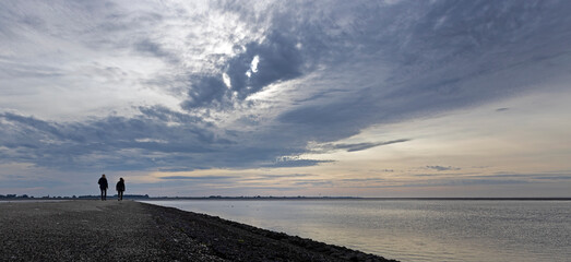 Clouds at Sunset at Paesens. Moddergat. Friesland Netherlands. Waddenzee. Coast 