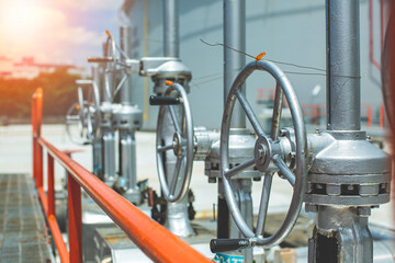 Fototapeta na wymiar Refinery plant equipment for pipe line oil and gas valves