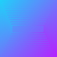 Abstract modern square background empty middle, rectangles on edges stripes, gradient blue-purple-pink