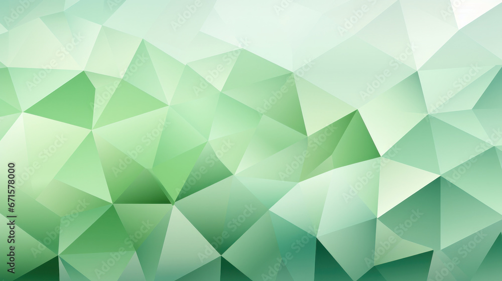 Wall mural low poly triangle mosaic in light green