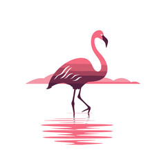 Fototapeta premium Rosa Flamingo auf Wasser