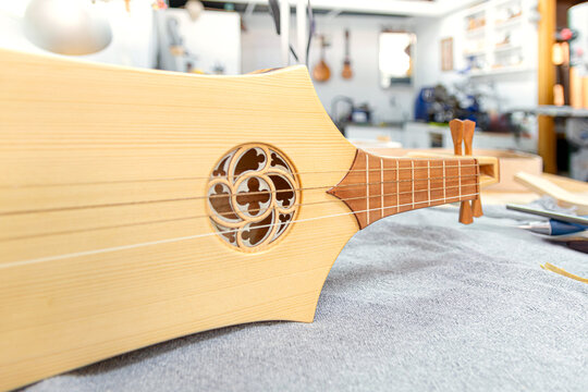 recently completed zither in the lutherie workshop