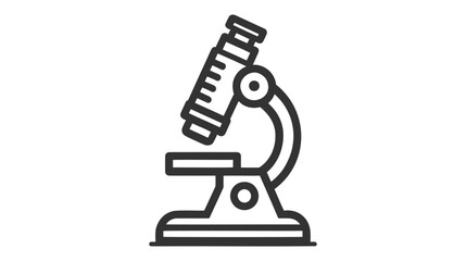 Simple microscope line icon. Stroke pictogram. Vector illustration isolated on a white background.