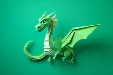 Obraz premium AI-generated, paper-made dragon