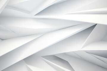 Fototapeta premium Abstract white geometric volumetric background with sharp edges.