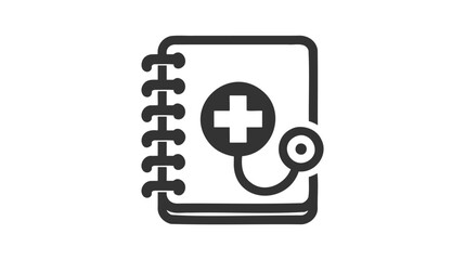 Medical records book icon vector, solid logo illustration, pictogram isolated on white.